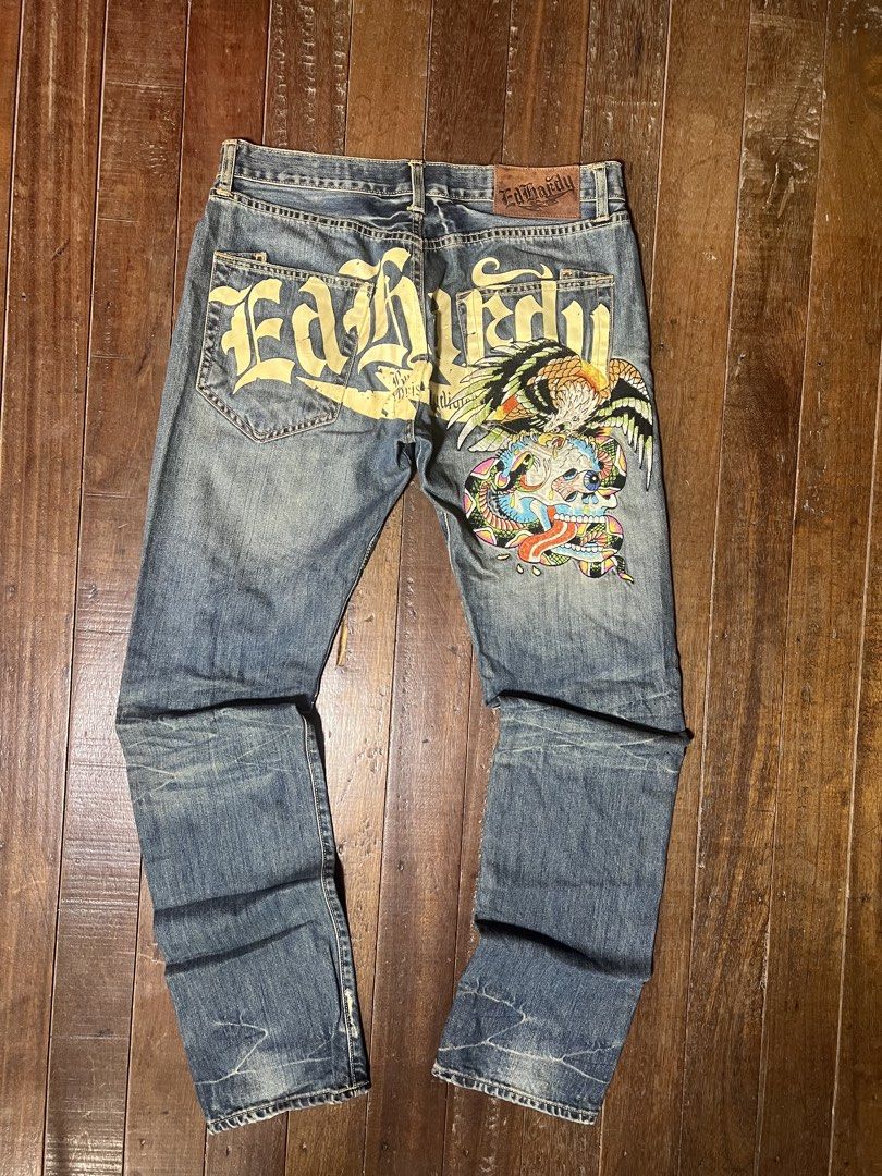 ED Hardy Embroidery Denim Pants (Category: Jeans) located in Baguio. Submitted by kAzuMi41 (Listing ID 1464426108, Image 2). Description: ED Hardy Embroidery Denim Pants Size 33-34 9/10 Condition .