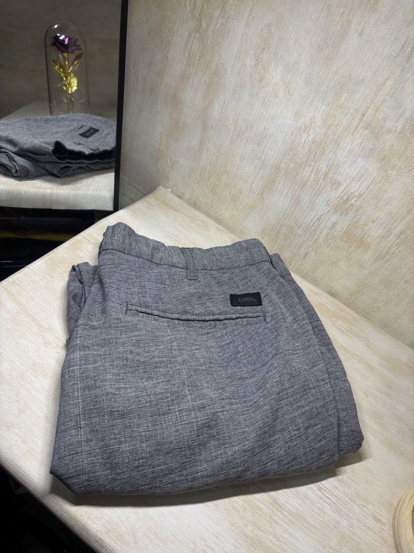 EDWIN TROUSER PANTS (Category: Trousers) located in Cabuyao City. Submitted by pormanation-thrift-store (Listing ID 1464405321, Image 2). Description: EDWIN TROUSER PANTS Condition: LIKE NEW Color rate: 10/10 (PWEDE SA MASELAN) Size: 34 Dimes: 34”Wx36.5”L Issue: NONE❌ Price: 950.