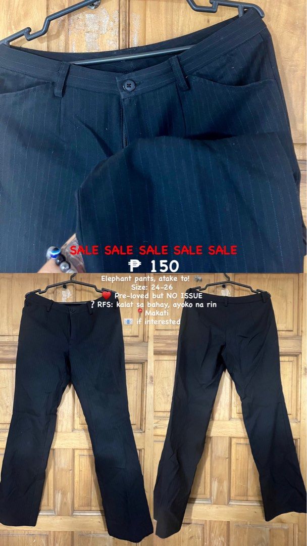 Elephant Pants Size 24-26 (Category: Jeans) located in Manila. Submitted by _ReynGoAway (Listing ID 1464392082, Image 1). Description: - Elephant pants - Size: 24-26 - Condition: Pre-loved, no issues found - Reason for selling: Decluttering - pick-up location: Makati.