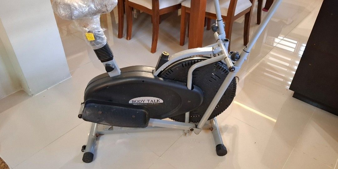 Elliptical Trainer Bike (Category: Cardio & Fitness Machines) located in Malolos. Submitted by pure.cosmicwater (Listing ID 1464374128, Image 2). Description: Elliptical Trainer / Bike for Sale - working pedals and handles - adjustable weight resistance - adjustable seat height Available for pickup only (malolos area) Issues: seats, strap, speedometer RFS: replaced.