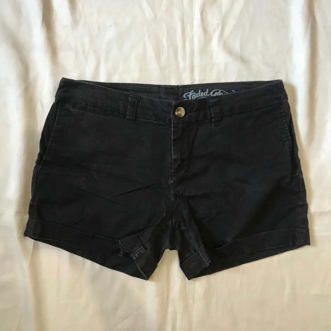 Faded Glory Black Cuffed Shorts (Category: Shorts) located in Manila. Submitted by joshbelgic17602 (Listing ID 1464436399, Image 1). Description: - Brand: Faded Glory - Color: Black - Closure: Button and zip - Features: Cuffed hem - Style: Casual, versatile - Condition: Good.