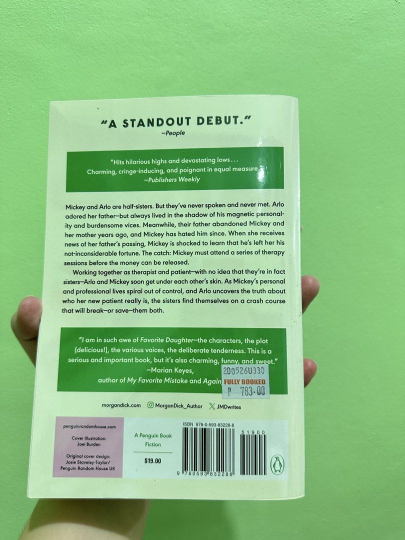 Favorite Daughter by Morgan Dick (Category: Storybooks) located in Pasig City. Submitted by _ayennn_ (Listing ID 1464443342, Image 2). Description: -Brand New -Authentic copy -Bought from Fully Booked -With plastic cover RFS: Decided to read it on Kindle instead 💸Prices are slightly negotiable, just please no lowball offers 😊.