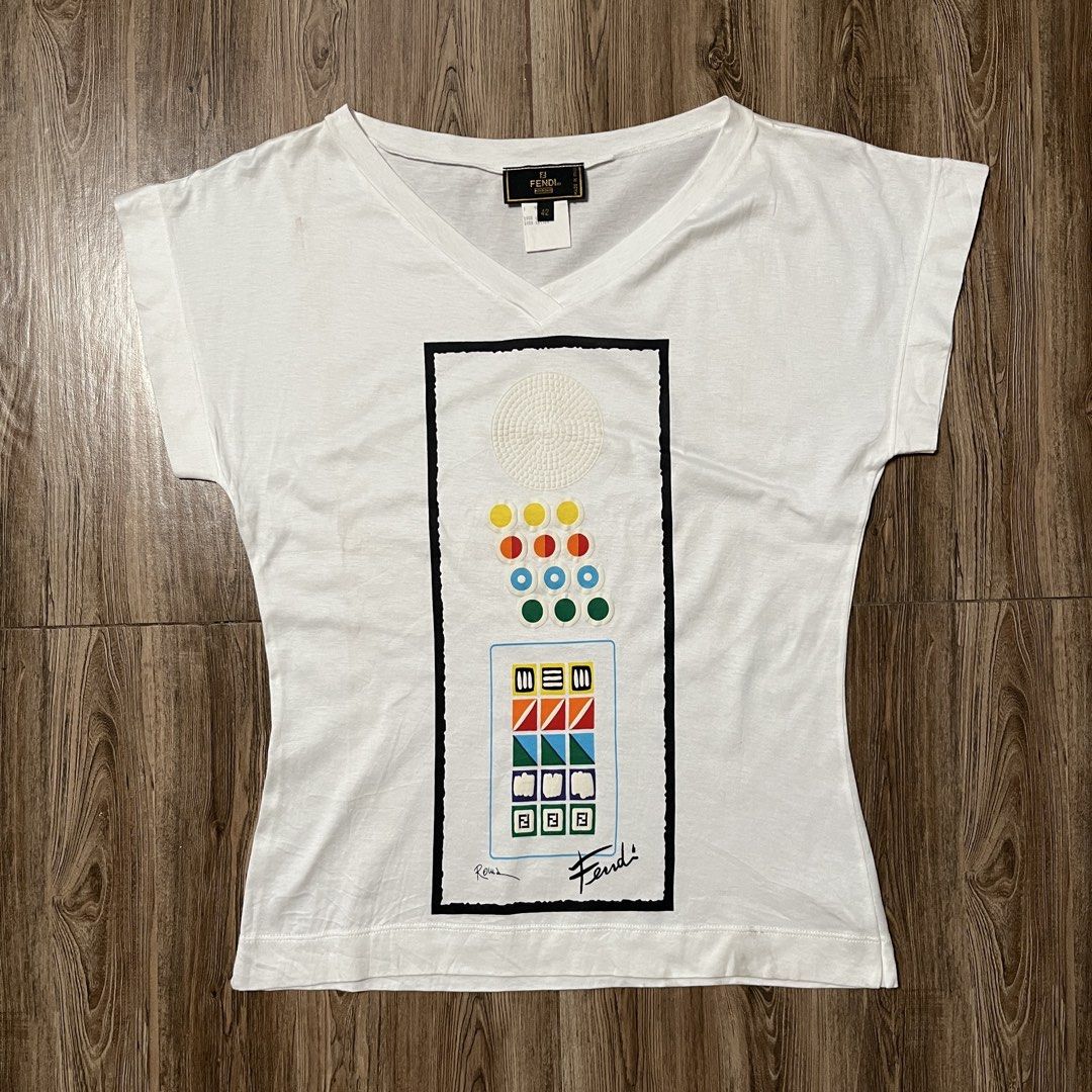 Fendi Womens Shirt (Category: Luxury Apparel) located in Marikina City. Submitted by wayupcollective (Listing ID 1464415202, Image 1). Description: Fendi Womens Shirt Size 42 on tag Good as new Needs wash No flaws Measurement Length: 22” Width: 17” .