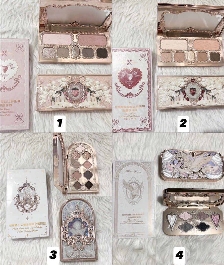 Flower Knows Makeup (Eyeshadow, Blush, Highlighter and Lippie) (Category: Makeup) located in Cavite. Submitted by 3yaaa018 (Listing ID 1464510665, Image 3). Description: 1.) Flower Knows Eye Shadow Palette Strawberry Cupid Makeup Palette (02 Strawberry Black Currant) - ₱950 (orig price: ₱2,506) 2.) Flower Knows Eye Shadow Palette Strawberry Cupid Makeup Palette (01 Honey Canelé) - ₱950 (orig price: ₱2,506) 3.) Flower Knows Little Angel 9-Color Ey