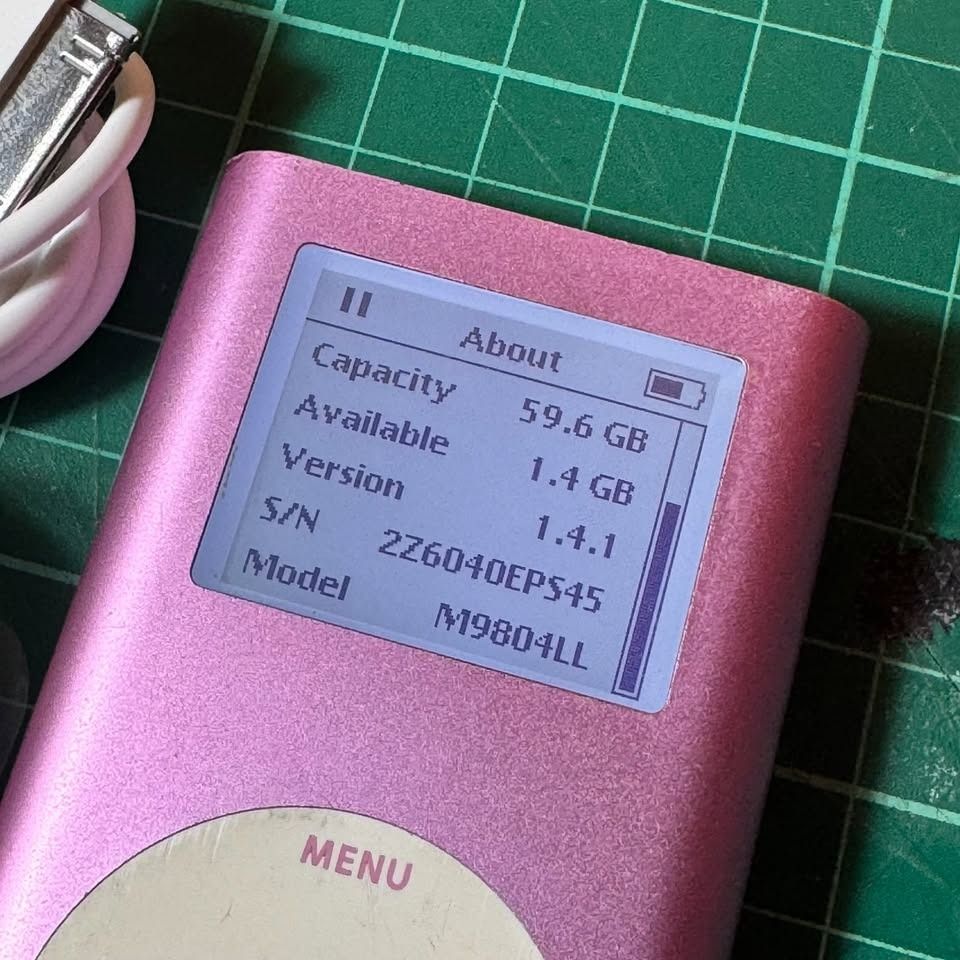 FOR SALE: iPod Mini 2nd Generation Pink (Category: Portable Music Players) located in Angono. Submitted by allangalca04667 (Listing ID 1464468191, Image 2). Description: FOR SALE: iPod Mini 2nd Generation Pink • Used, freshly reconditioned. • Some parts cleaned and replaced. • Everything works great. • Like-new, improved working condition. • Some surface scratches due to age. • Looks good & decently presentable. • Bnew 64GB SD-CF storage upgrade.