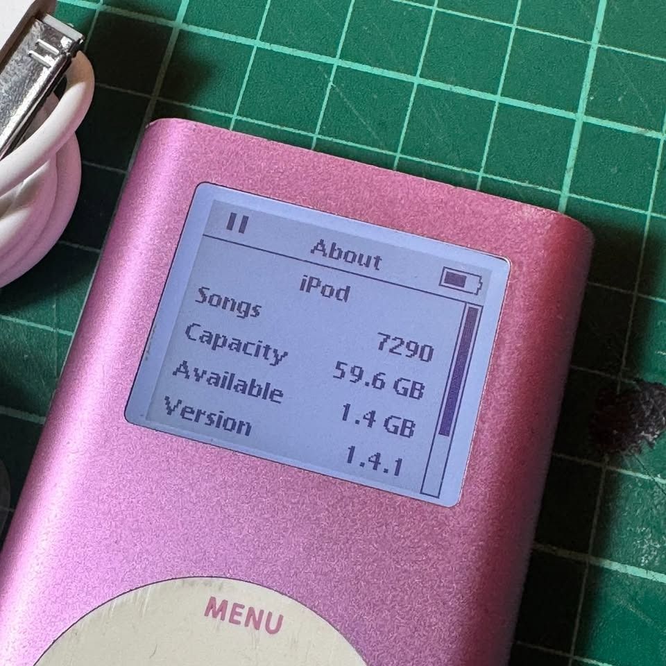 FOR SALE: iPod Mini 2nd Generation Pink (Category: Portable Music Players) located in Angono. Submitted by allangalca04667 (Listing ID 1464468191, Image 3). Description: FOR SALE: iPod Mini 2nd Generation Pink • Used, freshly reconditioned. • Some parts cleaned and replaced. • Everything works great. • Like-new, improved working condition. • Some surface scratches due to age. • Looks good & decently presentable. • Bnew 64GB SD-CF storage upgrade.