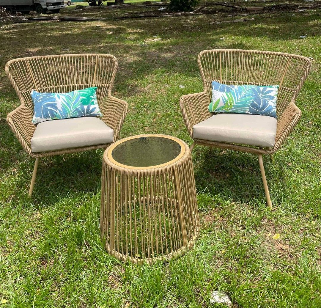 For sale: Outdoor Coffee Set (Category: Other Home Furniture) located in Baliuag. Submitted by krizzy_kris02 (Listing ID 1464500348, Image 1). Description: brand new heavy duty powder coated steel framing good quality.