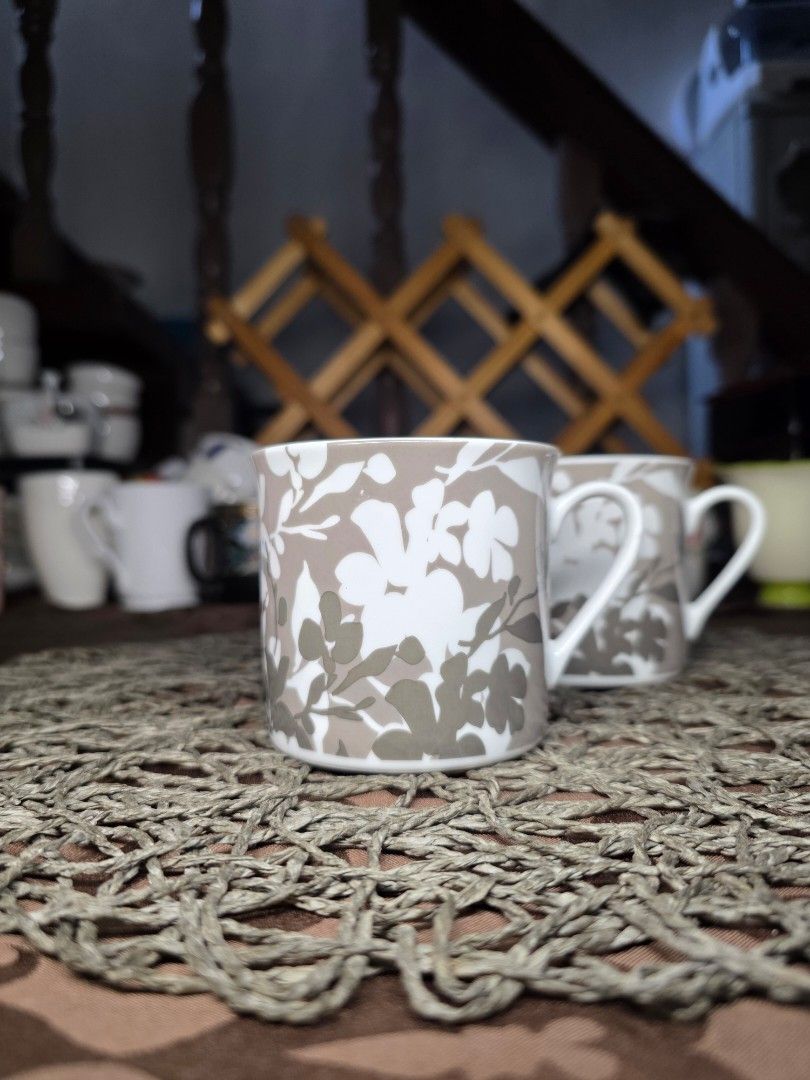 Francfranc Floral Mug - 2 available (Category: Coffee & Tea Tableware) located in Zamboanga. Submitted by lunavinum (Listing ID 1464427891, Image 1). Description: Francfranc Floral Botanical Mug Approx meas: 3.2x3.1 inches Condition: New 2 available 165 each.