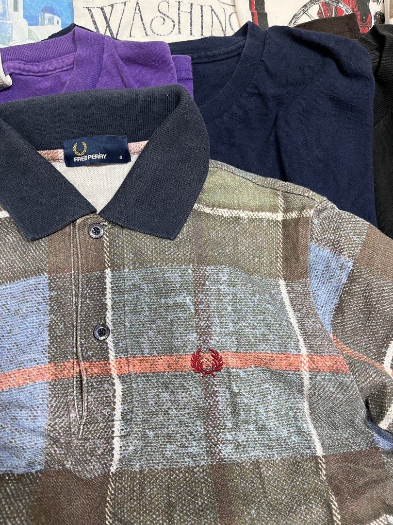 Fred Perry Plaid Polo Shirt Size S (Category: Tshirts & Polo Shirts ) located in Baao. Submitted by plainclothesdept (Listing ID 1464534951, Image 2). Description: Frèd Perrý Patterned Polo Shirt width - 18 in. length - 24 in. faded - Fred Perry Polo Shirt - Size: S - Classic plaid pattern - Embroidered iconic laurel wreath logo on chest - Navy blue ribbed knit collar - Button-up placket - Perfect for casual wear.
