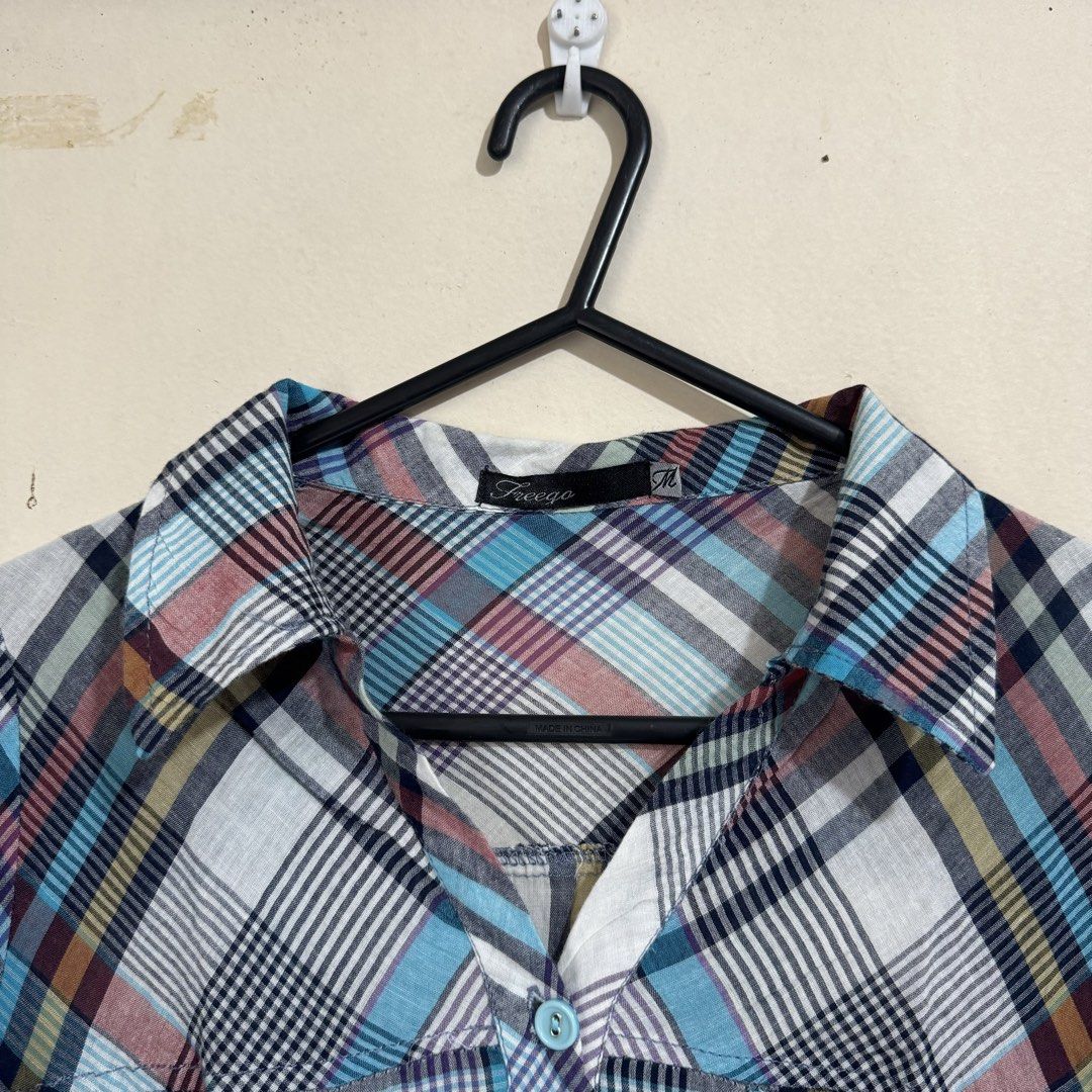 Freego Light Blue Plaid Y2K Top (Category: Shirts) located in Licab. Submitted by imvincentleo (Listing ID 1464431249, Image 3). Description: .