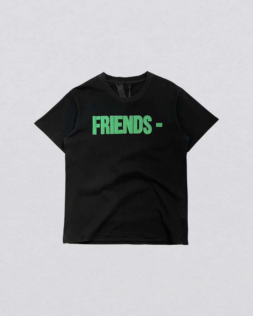 Friends Vlone tee shirt (Category: Tshirts & Polo Shirts ) located in Cabanatuan. Submitted by argarments.ph (Listing ID 1464482088, Image 1). Description: Tagged: Large on tag Width 21.5" | Length 29" Condition: Lightly used Issue(s): Minimal hairline crackprint. see photos.