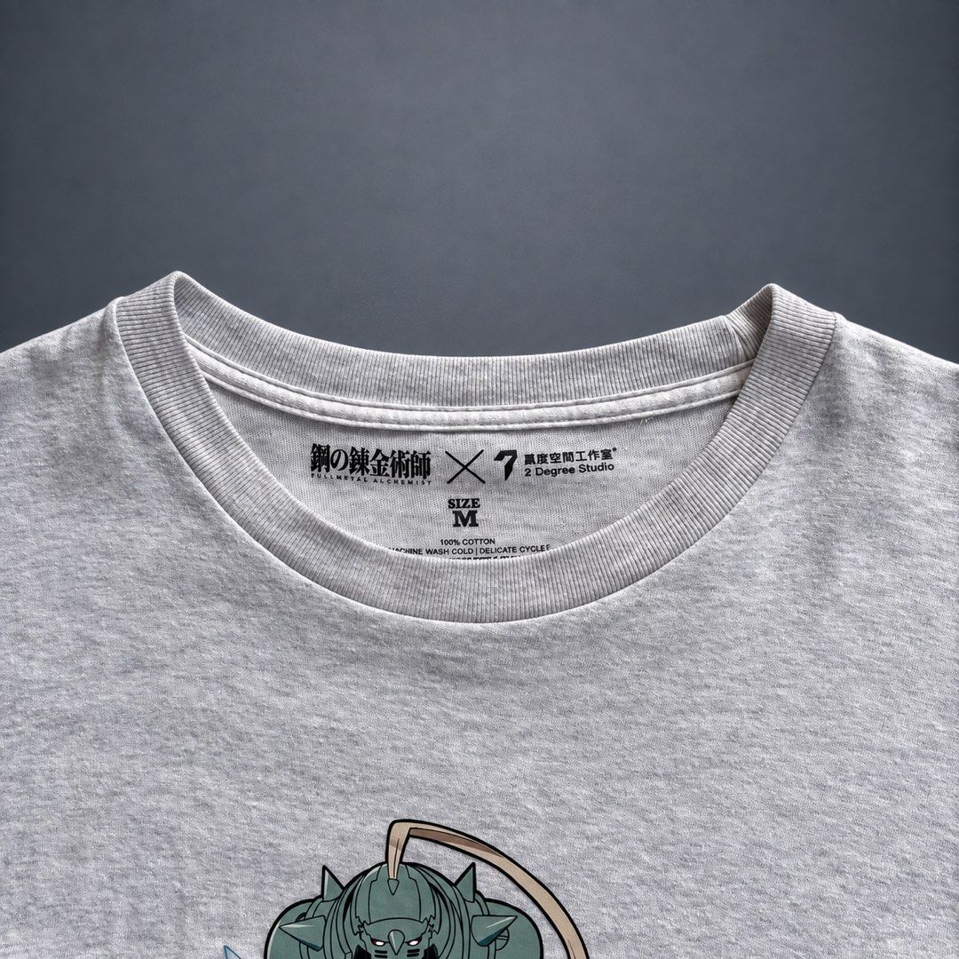 FULL METAL ALCHEMIST x 2 DEGREE STUDIO (Category: Tshirts & Polo Shirts ) located in Taguig. Submitted by clarrk95 (Listing ID 1464422859, Image 2). Description: Full Metal Alchemist x 2 Degree Studio Size: M (tag) Length: 26inches Width: 19.5inches PRICE: ₱400 ONLY! ✅ brandnew condition ✅ add shipping fee ✅ ignoring LP inquiry Shipping: Lalamove | J&T | LBC Location: Taguig📍 Payment: Gcash | Bank | Cash FB: THRFT IG: thrft_25 DM for more detail