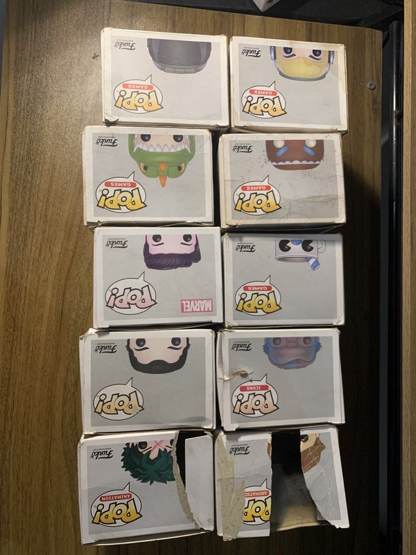 Funko Pop Lot (Category: Figurines & Statues) located in Manila. Submitted by sellingmy.stuff (Listing ID 1464364526, Image 3). Description: - Funko Pop Lot featuring popular characters - Includes figures from Marvel (Tony Stark), Fortnite (Merry Marauder, Dark Voyager, Raptor, Rex), My Hero Academia (Deku), Game of Thrones (Jon Snow), Cuphead (Mugman), and Rick and Morty (Lawyer Morty) Selling whole lot for 2k (negotiable) Figs are in good condi