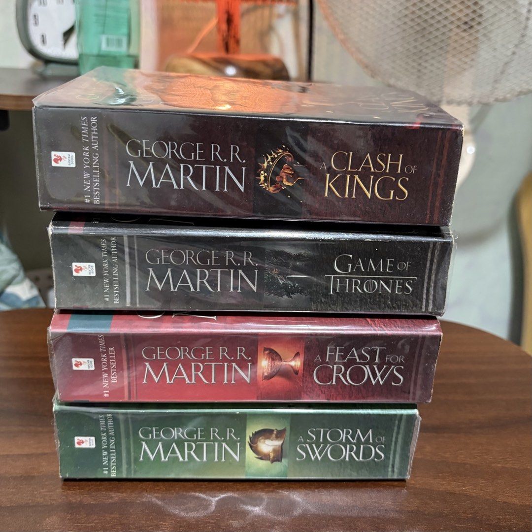 Game of Thrones (Category: Storybooks) located in Cainta. Submitted by crissajhasmine (Listing ID 1464522757, Image 1). Description: 📚 GAME OF THRONES BOOKS FOR SALE! 🐉 4 sets available — ₱500 ONLY! ✨ Pre-loved ✨ Good condition ✨ Perfect for GOT fans & book collectors RFS: Decluttering 💰 Buy all 4 sets: ₱500 📩 Message me if interested!.