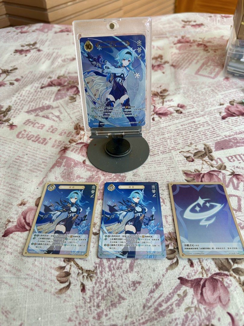 Genshin Impact Genius Invokation TCG [Eula] (Category: Raw Singles) located in Naga. Submitted by windybreeze616 (Listing ID 1464429164, Image 1). Description: Eula Set: Php 3,000 (free acrylic magnet case!) * G1, G2, and G4 chara card * Skill All cards will have sleeves + 15 pesos for toploader per card (optional) + sf I still have other cards like characters’ skills, cons, and etc. Just message me if you’re looking for a specific card! I’m also