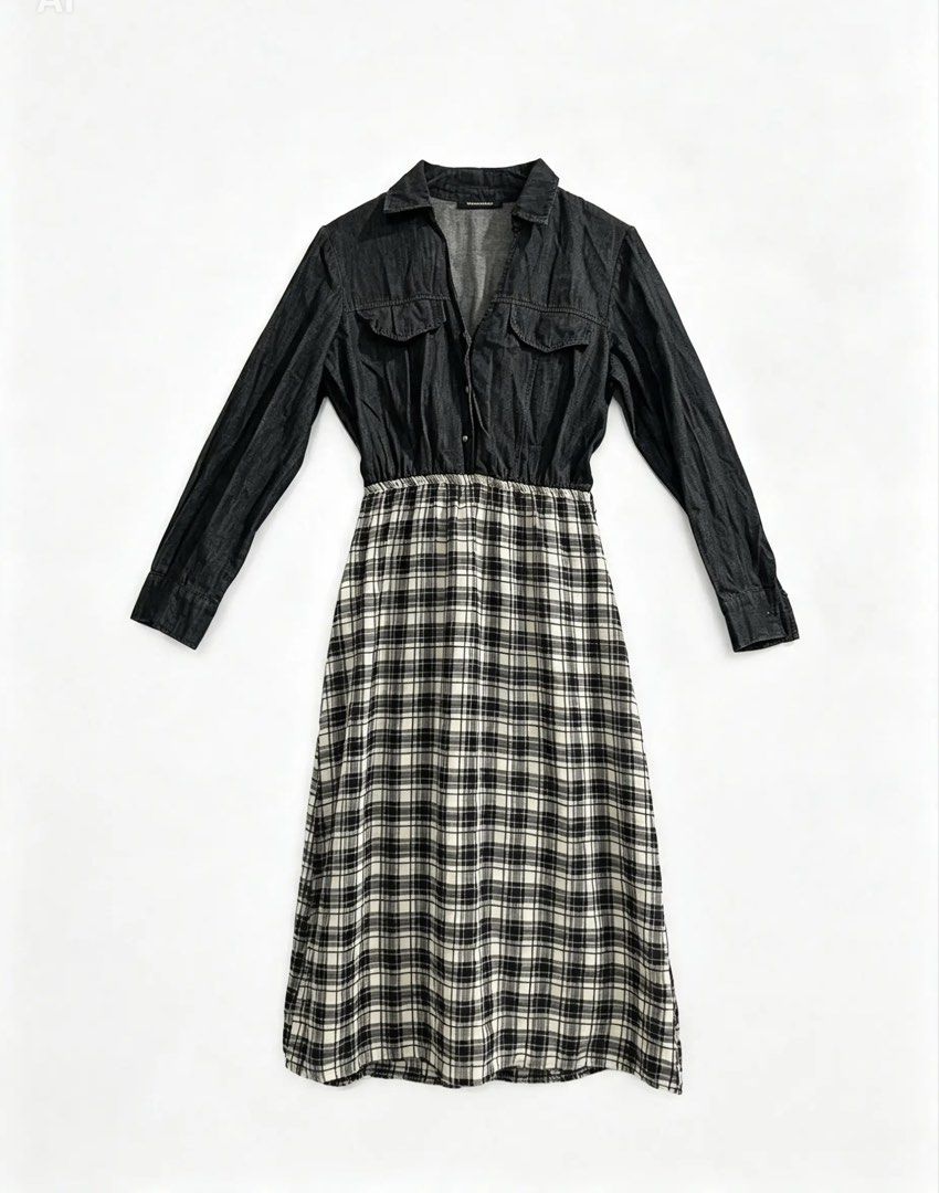 GIORGIA & JOHN (Category: Dresses) located in Davao. Submitted by sart0ria85 (Listing ID 1464536455, Image 1). Description: This Italian high street brand is a cotton denim gray and a plaid ensemble in one piece dress made in 100%COTTON. MADE IN ITALY 🇮🇹 LARGE. Size 8 EXCELLENT CONDITION (91/100).