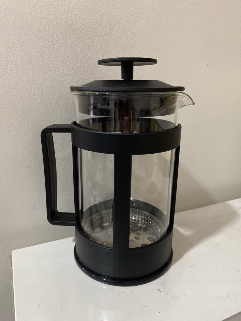 Glass French Press Coffee Maker with Black Frame (Category: Coffee Machines & Makers) located in Taguig. Submitted by cosmickindle (Listing ID 1464437349, Image 2). Description: - Classic French press for brewing coffee or tea - Clear glass carafe with a sturdy black frame and handle - Metal plunger with a fine mesh filter - Simple to use and clean - Perfect for making delicious coffee at home - 600ml bought from Australia - No box and never been