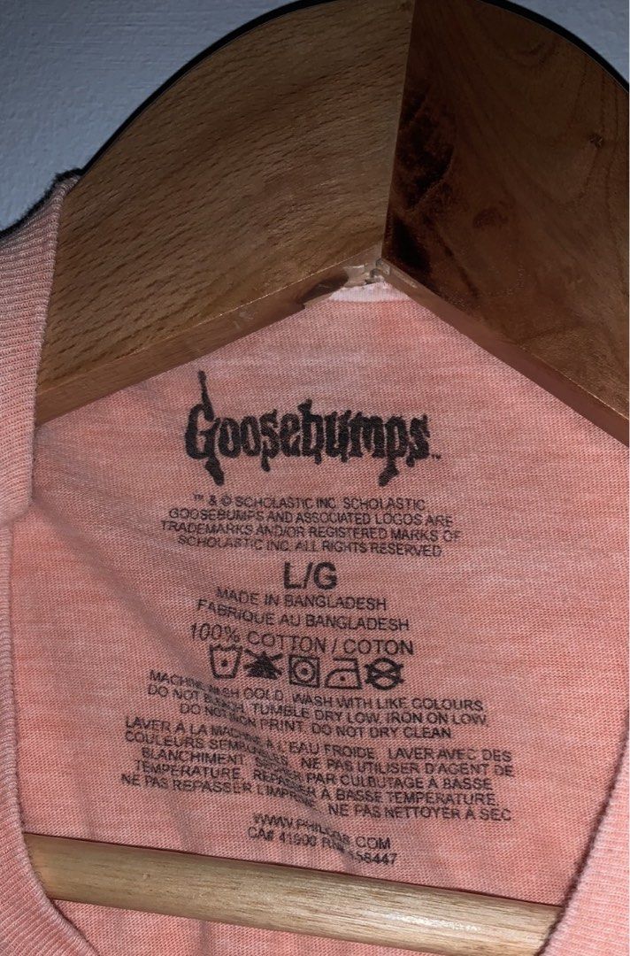 GOOSEBUMPS FOR SALE (Category: Tshirts & Polo Shirts ) located in Angeles City. Submitted by browsetheracks (Listing ID 1464495567, Image 3). Description: FOR SALE GOOSEBUMPS THE HAUNTED MASK GRAPHIC HORROR TEE SIZE LARGE ON A SCHOLASTIC TAG (22×28) IN EXCELLENT CONDITION! NO ISSUE ₱550+SHIPPING FEE DM ME FOR MORE INFO 🔌 Note: Every item is photographed accurately to showcase its actual condition. Before shipping, each garment is meticulously cl