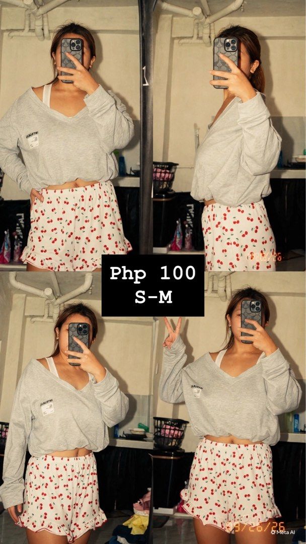 Grey Long Sleeve Top S-M (Category: Sets or Coordinates) located in Makati City. Submitted by mrnlsmrtnz (Listing ID 1464386991, Image 1). Description: Comfy grey V-neck long sleeve top. Perfect for lounging. Fits S-M. Php 100..