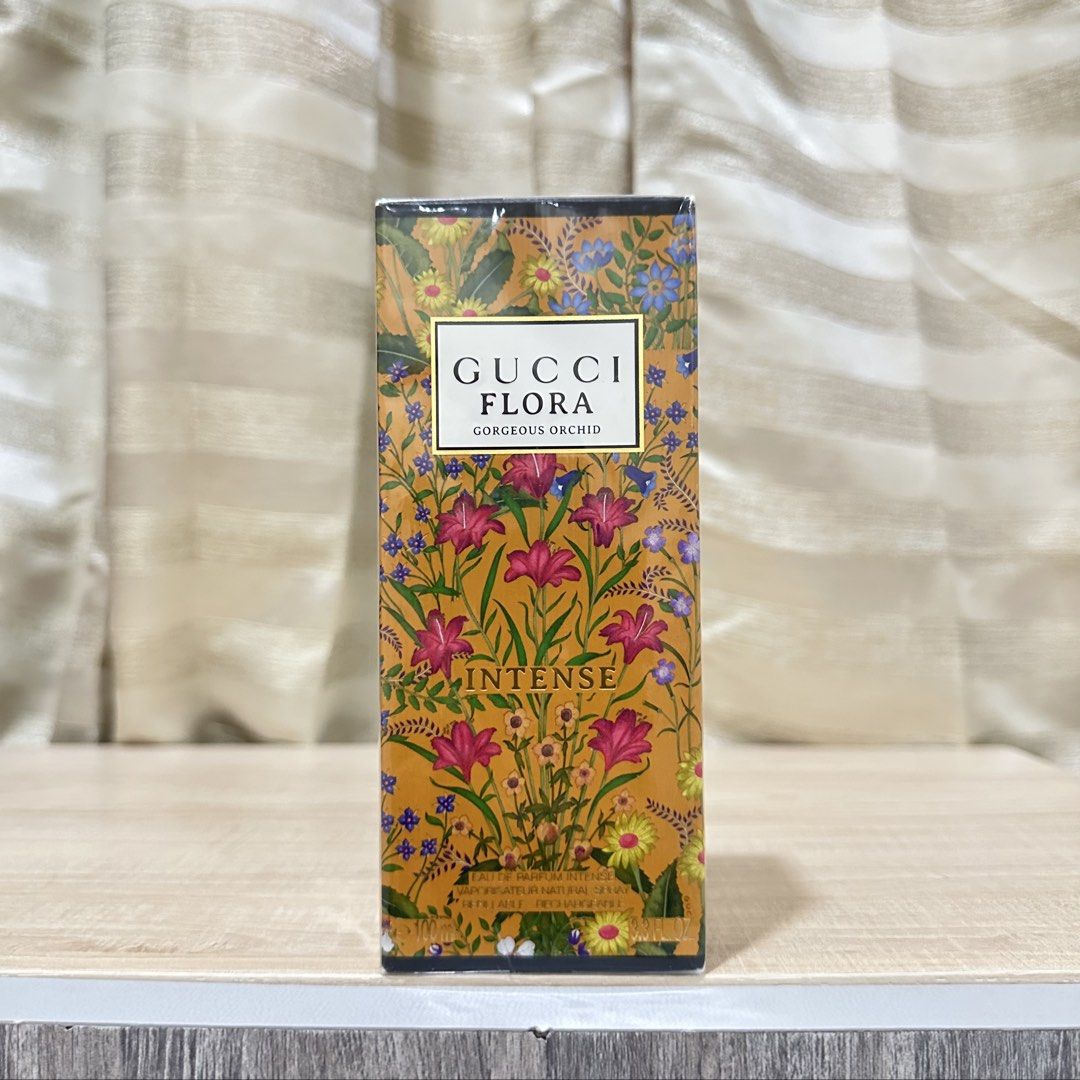 Gucci Flora Gorgeous Orchid Intense EDF 100ml (Category: Fragrance & Deodorants) located in Paranaque City. Submitted by changingclassic (Listing ID 1464462754, Image 1). Description: Gucci Flora Gorgeous Orchid Intense EDF - 100ml bottle - Features a beautiful floral design on the box -from LA bought in Jomashop DM FOR INTERESTED.