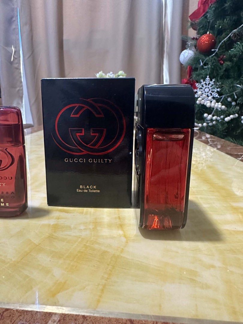 Gucci Guilty Black EDT 75ml (Category: Fragrance & Deodorants) located in Makati City. Submitted by amarygarcia (Listing ID 1464532781, Image 1). Description: Gucci Guilty Black EDT 75ml (less than 10 sprays, 90%) no issue slightly used intl original price around 9k 4,000 still nego.