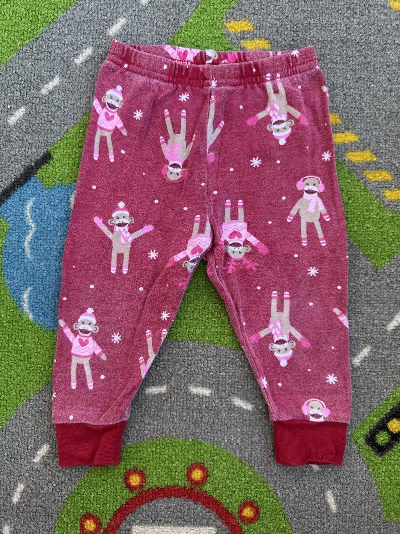 Gymboree Christmas Pajama Pants (Category: Babies & Kids Fashion) located in Rizal. Submitted by preloovved (Listing ID 1464394664, Image 1). Description: Cute pink pajama pants for kids with a fun monkey and snowflake print. Features an elastic waistband and dark red cuffs. Soft and cozy for bedtime or lounging. Cozy kids’ pajama pants with a fun monkey print! Deep red color with red cuffs and waistband. Monkeys in hats and scarves. Perfect for 