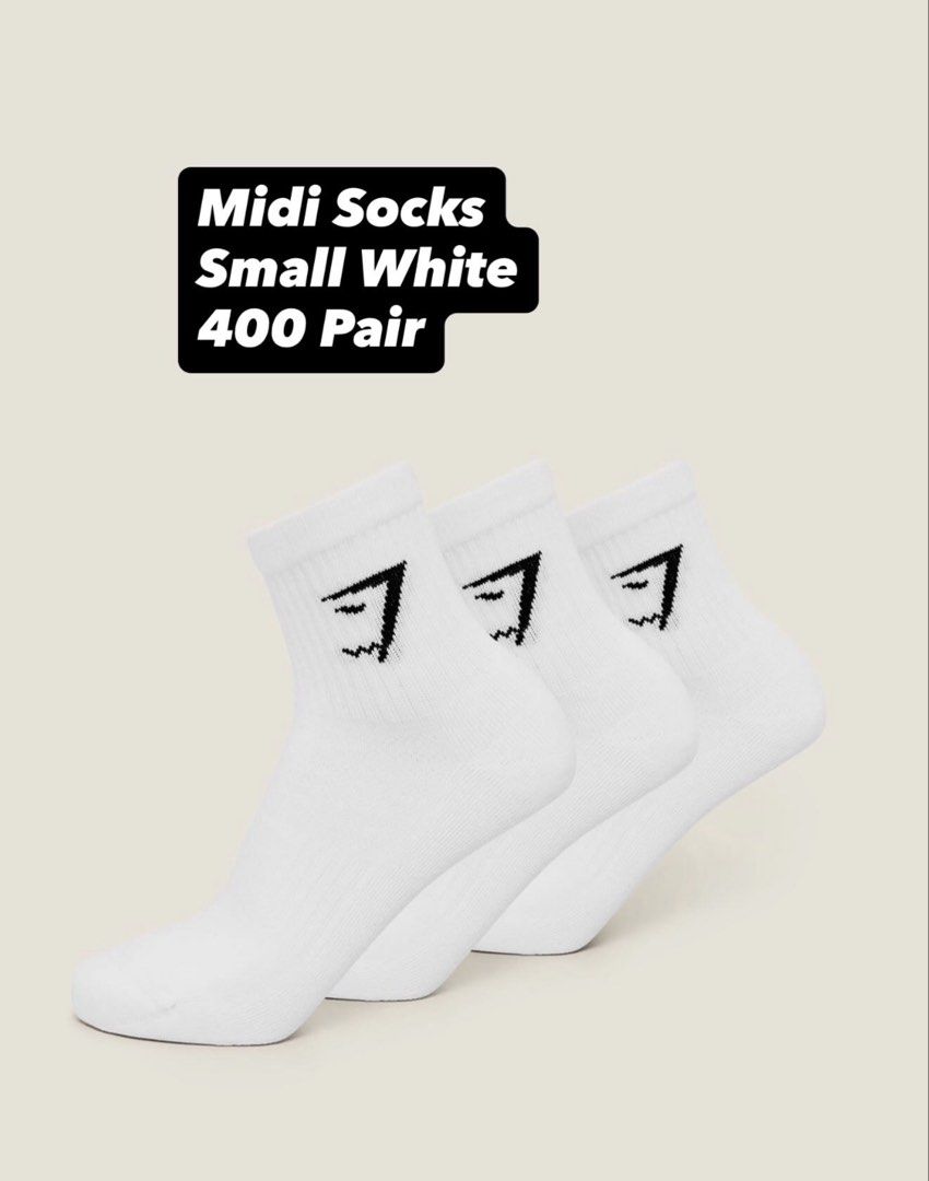 Gymshark Midi Socks Small (Category: Activewear) located in Quezon City. Submitted by roneedv (Listing ID 1464564673, Image 1). Description: 400 Pair 400 Pair Follow us on Instagram: @jachumolina Ready to ship💯 100% Authentic and Brandnew🇺🇸 Open for Video Call Can send Videos or Actual Pictures Same-day delivery via Lalamove or Pick-up Nationwide shipping via J&T DM for faster transaction📩📩📩 DM for faster transaction📩📩📩.