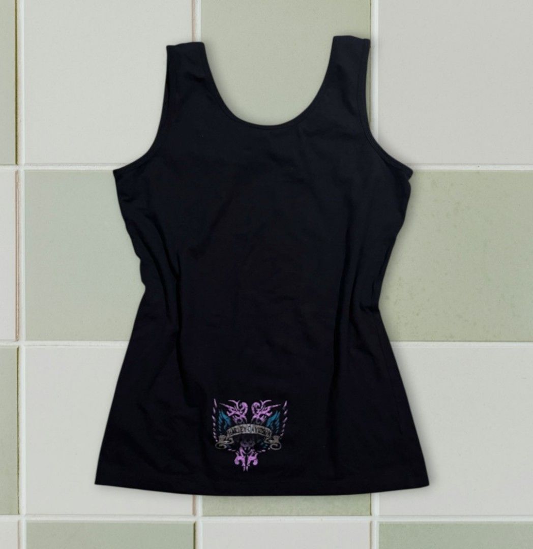 Harley Davidson Tank Top y2k (Category: Sleeveless) located in Tayabas. Submitted by sickfinds (Listing ID 1464378980, Image 2). Description: Harley Davidson Tank Top y2k womens Medium to Large Have Black Rhinestones on chest Excellent Condition Needwash.