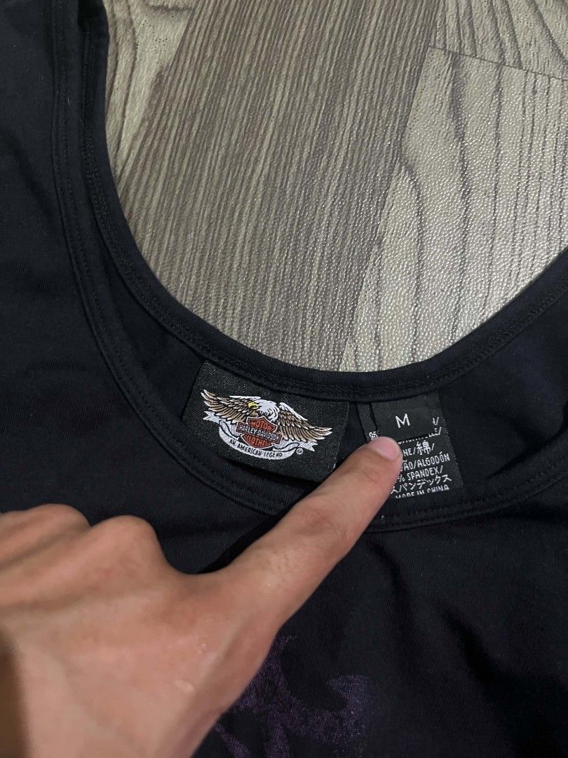 Harley Davidson Tank Top y2k (Category: Sleeveless) located in Tayabas. Submitted by sickfinds (Listing ID 1464378980, Image 3). Description: Harley Davidson Tank Top y2k womens Medium to Large Have Black Rhinestones on chest Excellent Condition Needwash.