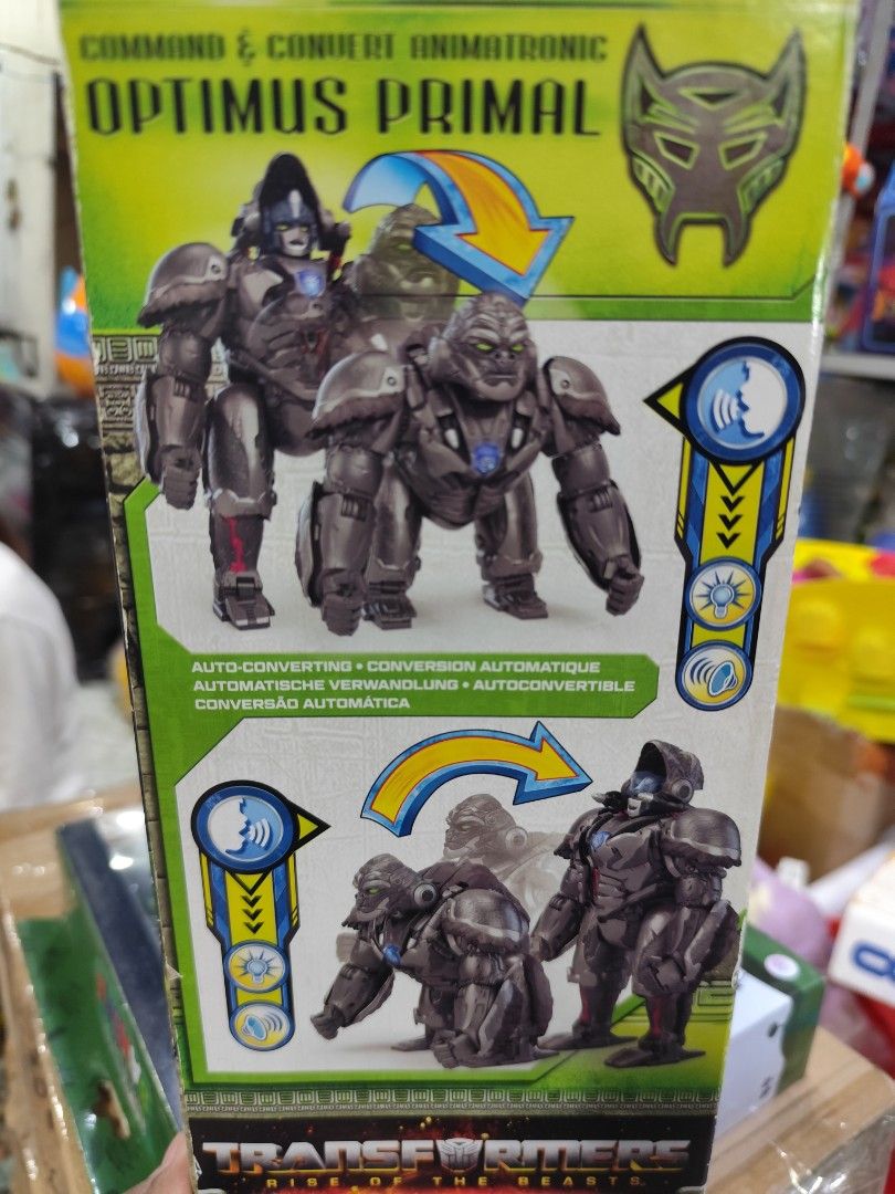 Hasbro Optimus Primal Auto Transform (Category: Interactive Toys) located in Malabon City. Submitted by jayveetotz (Listing ID 1464362058, Image 2). Description: Hasbro Transformer Rise of the beast Optimus Primal Animatronic command and convert auto transforming 2023 Movie toyline collectible BIB 6k.