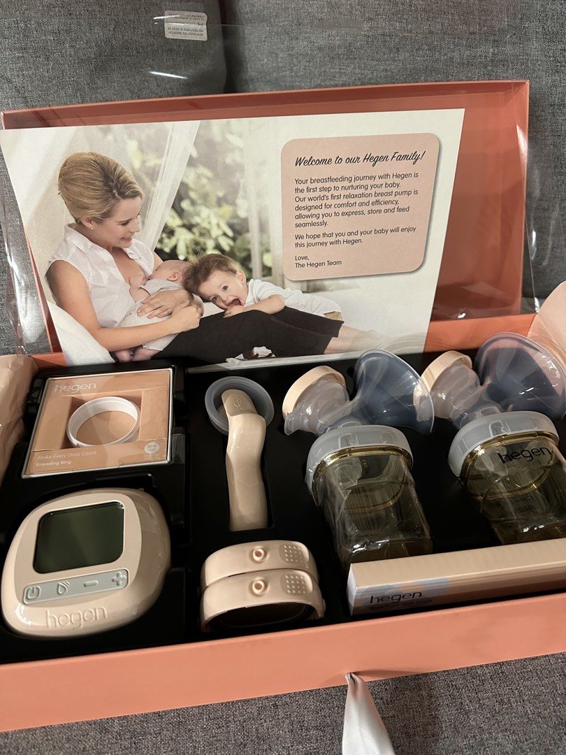 Hegen Breast Pump Set (Category: Breastfeeding & Bottle Feeding) located in Quezon City. Submitted by skyskybear (Listing ID 1464521834, Image 2). Description: - Hegen electric breast pump set - Includes pump, bottles, and accessories - Ideal for expressing, storing, and feeding - User-friendly and easy to clean - Supports your breastfeeding journey.