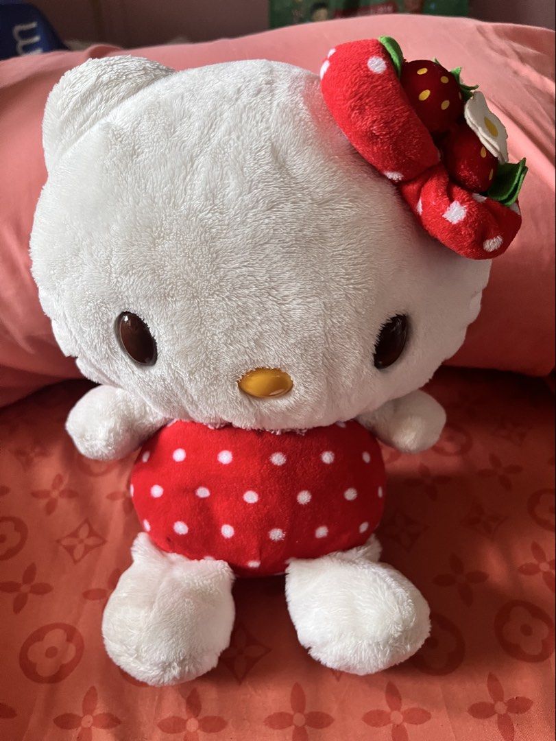 Hello kitty strawberry plush (Category: Plushies & Soft Toys) located in Paranaque City. Submitted by bonsaiart (Listing ID 1464468928, Image 1). Description: Pre owned Good condition Faded etiketa 2350+sf Payment via gcash or paymaya Shipping via j&t.