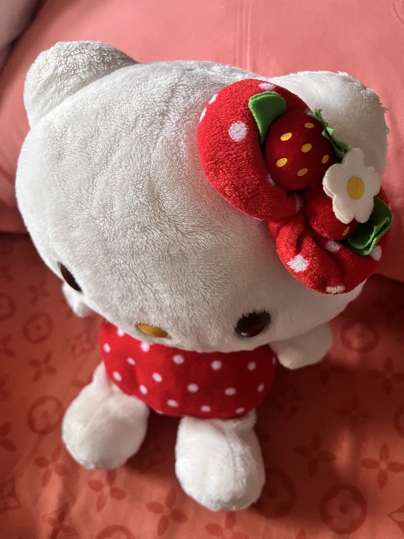 Hello kitty strawberry plush (Category: Plushies & Soft Toys) located in Paranaque City. Submitted by bonsaiart (Listing ID 1464468928, Image 2). Description: Pre owned Good condition Faded etiketa 2350+sf Payment via gcash or paymaya Shipping via j&t.