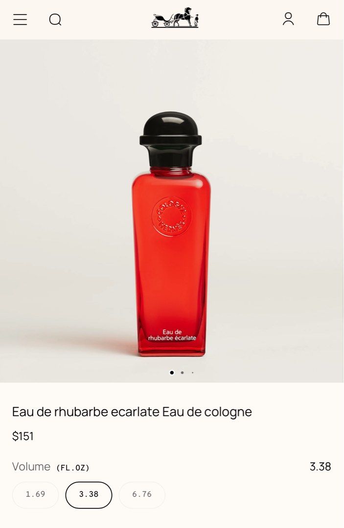 Hermes Eau de Rhubarbe Éclatante Eau de Cologne 100ml (Category: Fragrance & Deodorants) located in San Juan City. Submitted by dmchang (Listing ID 1464520911, Image 3). Description: Used 1 or 2 sprays only - Authentic Hermes Eau de Rhubarbe Éclatante Eau de Cologne - Size: 100ml - Scent Profile: Vibrant, fruity with prominent rhubarb notes - Packaging: Original orange Hermes box included - Versatility: Ideal for daily wear or special events - Or