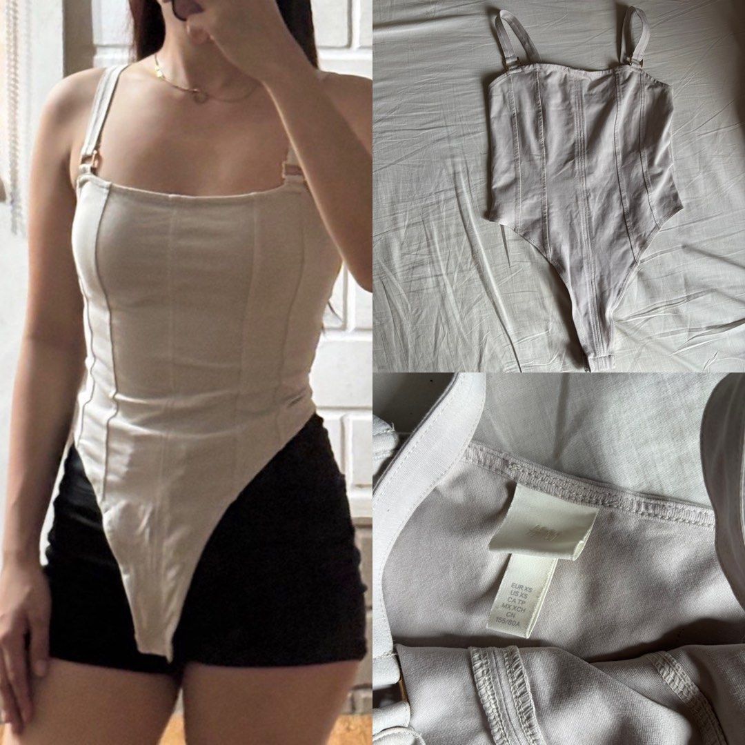 H&M Beige Bustier Corset Bodysuit (Category: Sleeveless) located in Binan City. Submitted by mypreloved_haul (Listing ID 1464186049, Image 2). Description: LAST PRICE POSTED! FOR SURE BUYERS ONLY! .