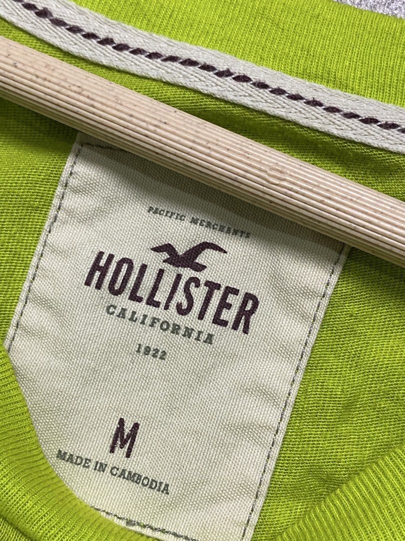 HOLLISTER y2k CURSIVE SCRIPT LOGO TEE - LIME GREEN (Category: Shirts) located in Manila. Submitted by ztfirtfritz (Listing ID 1464447240, Image 3). Description: HOLLISTER y2k CURSIVE SCRIPT LOGO TEE - LIME GREEN LEGIT MEDIUM MEASUREMENTS” SHOULDER: 15 SLEEVE: 6.5 PIT: 16 LENGTH: 24 350 + SF.