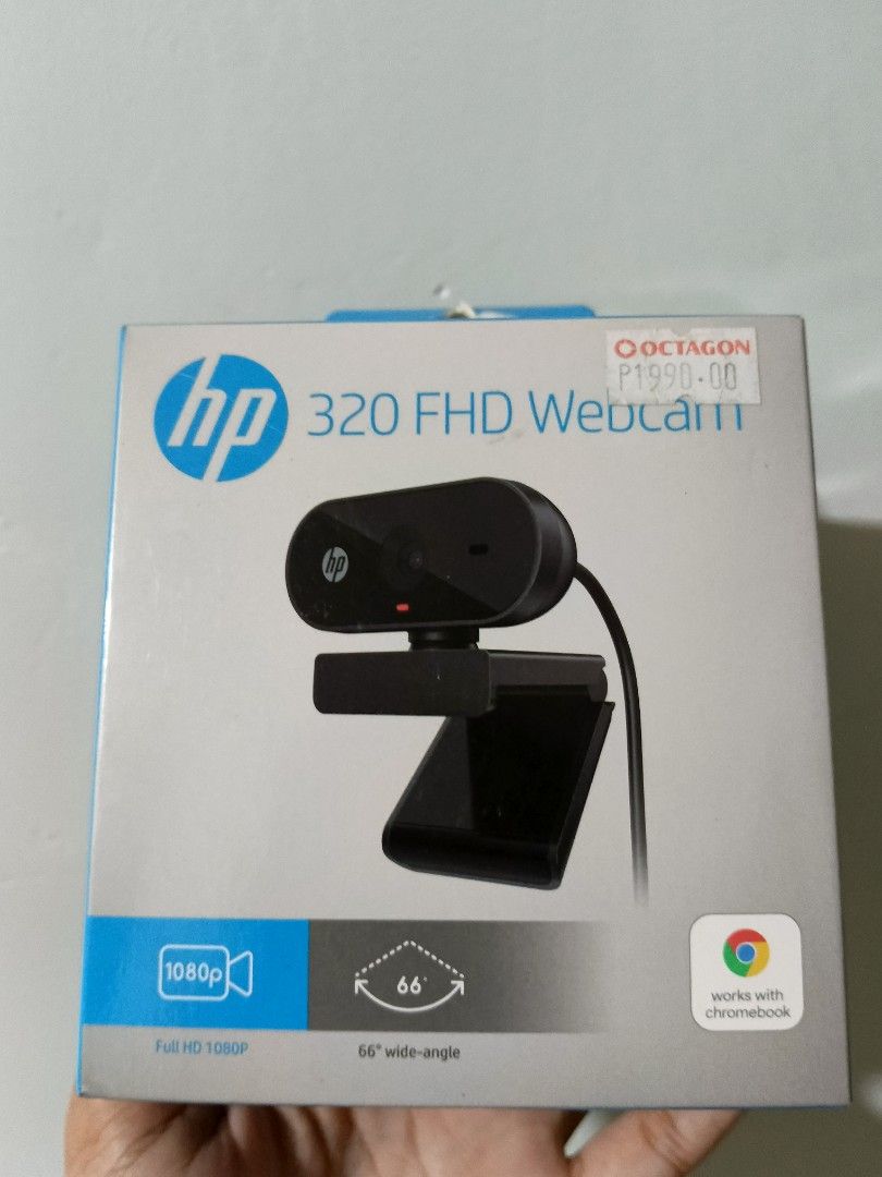 HP 320 FHD Webcam 1080p Wide-Angle (Category: Webcams) located in Tagum. Submitted by ria.bantayan (Listing ID 1464461450, Image 2). Description: - HP 320 FHD Webcam - Full HD 1080p resolution for sharp video - 66-degree wide-angle lens captures more - Easy plug-and-play setup via USB - Compatible with Chromebooks - Ideal for video calls, online meetings, and streaming.
