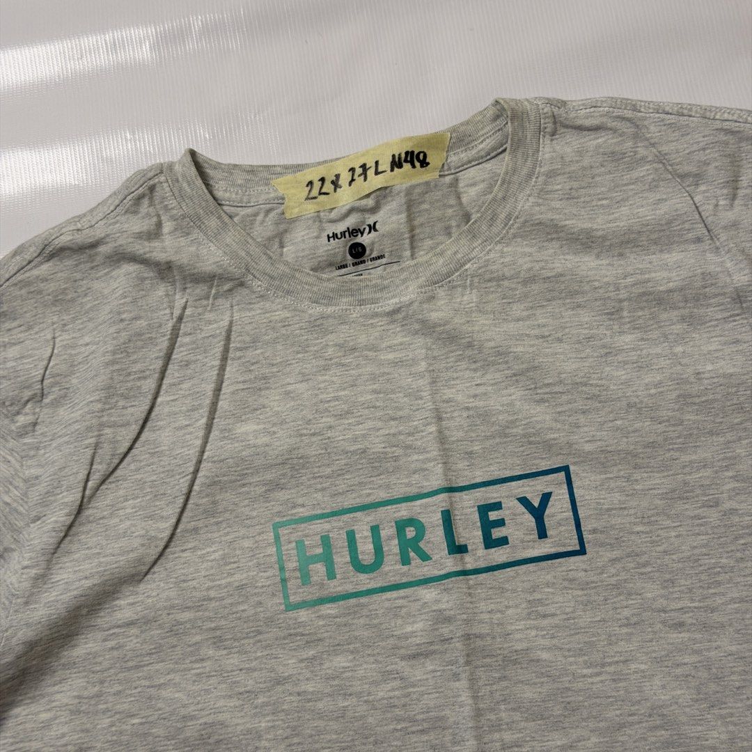 Hurley Grey T-Shirt Size Large (Category: Tshirts & Polo Shirts ) located in Manila. Submitted by johnedel_james (Listing ID 1464539721, Image 2). Description: - Grey Hurley T-shirt - Features Hurley logo in a gradient box on the front - Size: Large - Made in Bangladesh - Ideal for casual wear.