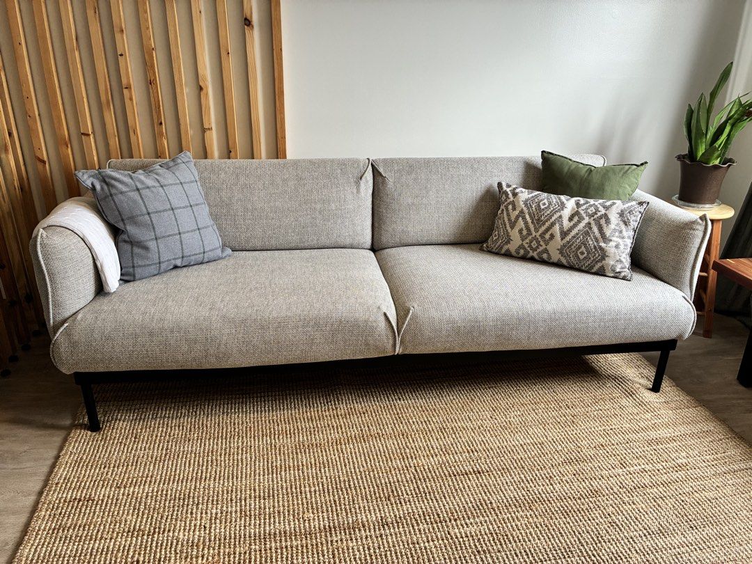 IKEA ÄPPLARYD 3-Seater Sofa - Excellent Condition (Category: Sofas) located in Manila. Submitted by purepenguin_4d3eaa (Listing ID 1464399339, Image 1). Description: IKEA ÄPPLARYD 3-Seater Sofa Modern and super comfortable in light grey fabric. Well-maintained, clean, and in excellent condition. No pets, non smoking- Perfect for condos, apartments, or living rooms. ✅ Comfortable seating ✅ Neutral colour fits any home ✅ Sturdy metal legs ✅ No tear