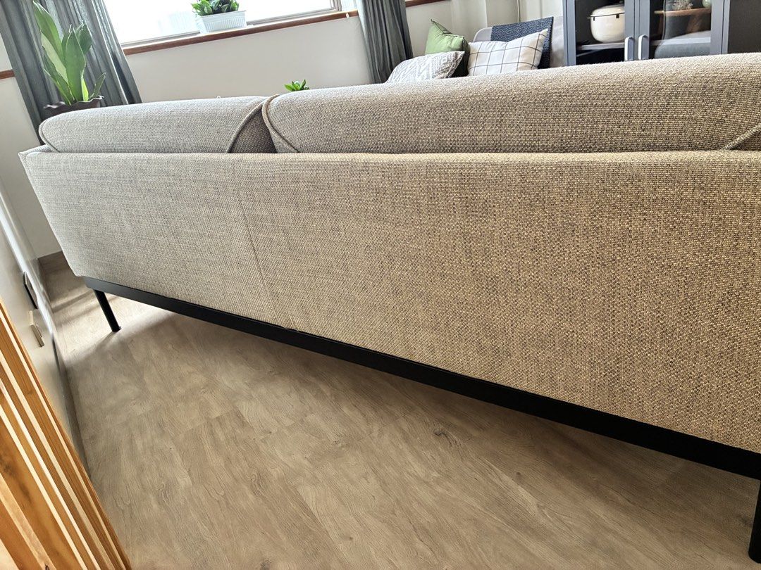 IKEA ÄPPLARYD 3-Seater Sofa - Excellent Condition (Category: Sofas) located in Manila. Submitted by purepenguin_4d3eaa (Listing ID 1464399339, Image 2). Description: IKEA ÄPPLARYD 3-Seater Sofa Modern and super comfortable in light grey fabric. Well-maintained, clean, and in excellent condition. No pets, non smoking- Perfect for condos, apartments, or living rooms. ✅ Comfortable seating ✅ Neutral colour fits any home ✅ Sturdy metal legs ✅ No tear