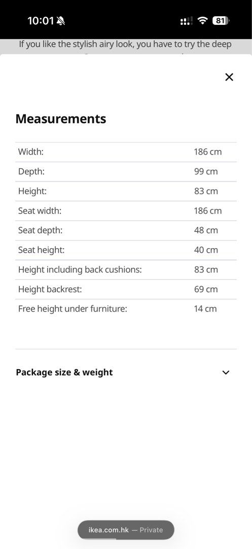IKEA SÖDERHAMN 3-Seater Sofa Dark Grey （分類：梳化）位於 Hong Kong。 由 kimminjies 提交（商品編號 1464527964，圖片 3）。簡介： Selling an IKEA SÖDERHAMN 3-seater sofa in dark grey. It has a modern, low-profile design. The seat cushions are deep and comfortable. Comes with two back cushions. Dimensions are 186cm wide and 99cm deep. Well used but with sofa cover, in good condition Have to gogovan or pick up directly from flat in Jordan. Original small cushions are not avai