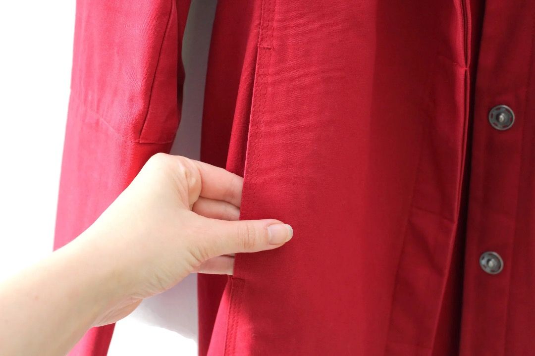 IMPORTED NEW GAP TRENCH COAT (Category: Coats, Jackets and Outerwear) located in Marikina City. Submitted by minimalistmanila (Listing ID 1464414210, Image 3). Description: Imported new Gap red trench coat bought in GAP Canada. Fits S/M. 48 inches length. Good sturdy semi-medium thick quality fabric. With metal buttons. Perfect for travel or use cosplaying. Worth P10,999+ if converted. Sacrifice sale. Old stock and unused. Unisex. Might need a wa