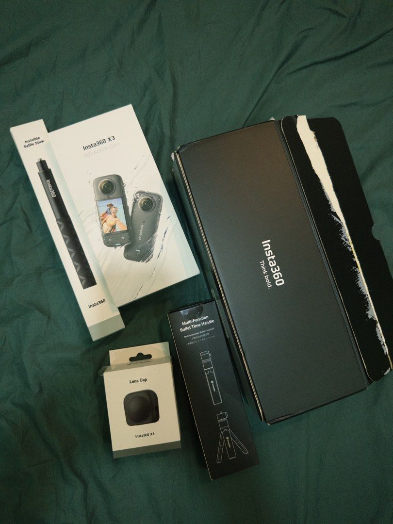 Insta360 X3 360 Action Cam (Category: Cameras) located in Caloocan City. Submitted by marcauxcloset (Listing ID 1464453310, Image 1). Description: Selling my insta360 x3 adventure combo, used only twice. Comes with 64gb memory, lens cap, invisible selfie stick, multi function bullet time handle. Selling this for an affordable price, and negotiable rfs; have multiple cameras. You will like this and great outdoors and vlogging.