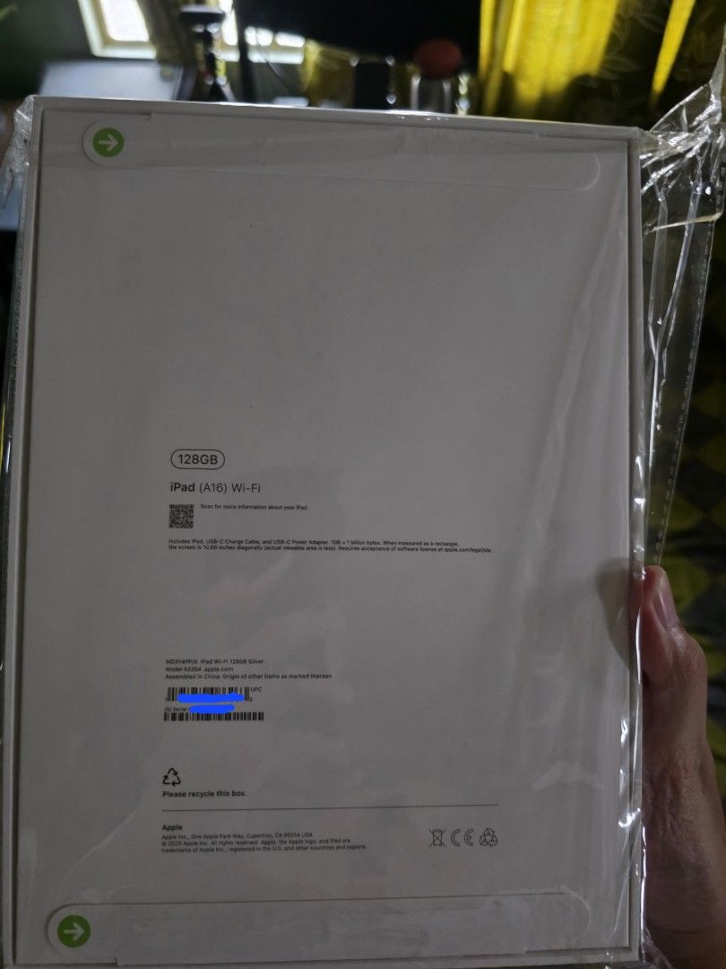 iPad 11th Gen A16 (Category: iPad) located in Taguig. Submitted by jnglsst (Listing ID 1464476354, Image 2). Description: For sale only iPad 11th Gen A16 128gb Silver Wifi only Brand New and sealed .