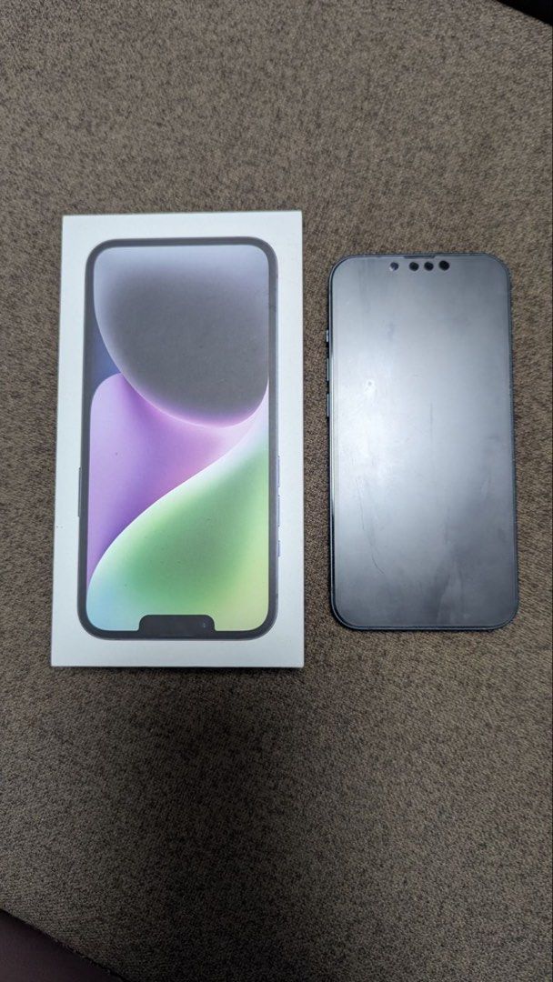 Iphone 14 128G (Category: iPhone 14 Series) located in Pasig City. Submitted by jamish__2 (Listing ID 1464391316, Image 1). Description: Unit from globe line. It can be open line Lady owned, with protector front and back since as seen in the photo. With original box and sticker 79% BH - kaw na mgpbatt replacement if you want. No charger included, i can include my 5000maH anker magnetic powerbank (3,900 srp) 22k all-in..