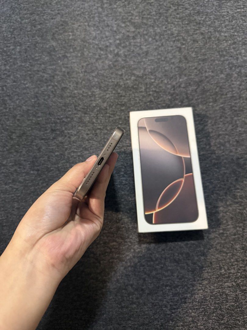 Iphone 16promax 256GB (Category: iPhone 16 Series) located in Manila. Submitted by _notinthemood (Listing ID 1464531187, Image 2). Description: Iphone 16promax 256GB Complete package Battery 91% | 238 CC No repair history All orig parts Makinis ~ No dents Sale ₱47k Open for swap Location Quezon City Meet up or Pick up.