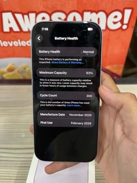 IPHONE 17 (Category: iPhone 17 Series) located in Silang. Submitted by appleflips (Listing ID 1464518698, Image 3). Description: for sale or swapan nyo‼️ 📌 iphone 17 lavender 📌 256gb 93% battery health 📌 4x/a local variant 📌 under warranty feb 2027 📌 may isang dent lang makinis as in 📌 with complete inclusions 📍cavite location ko, pwede meetup or pickup sa sure buyer.