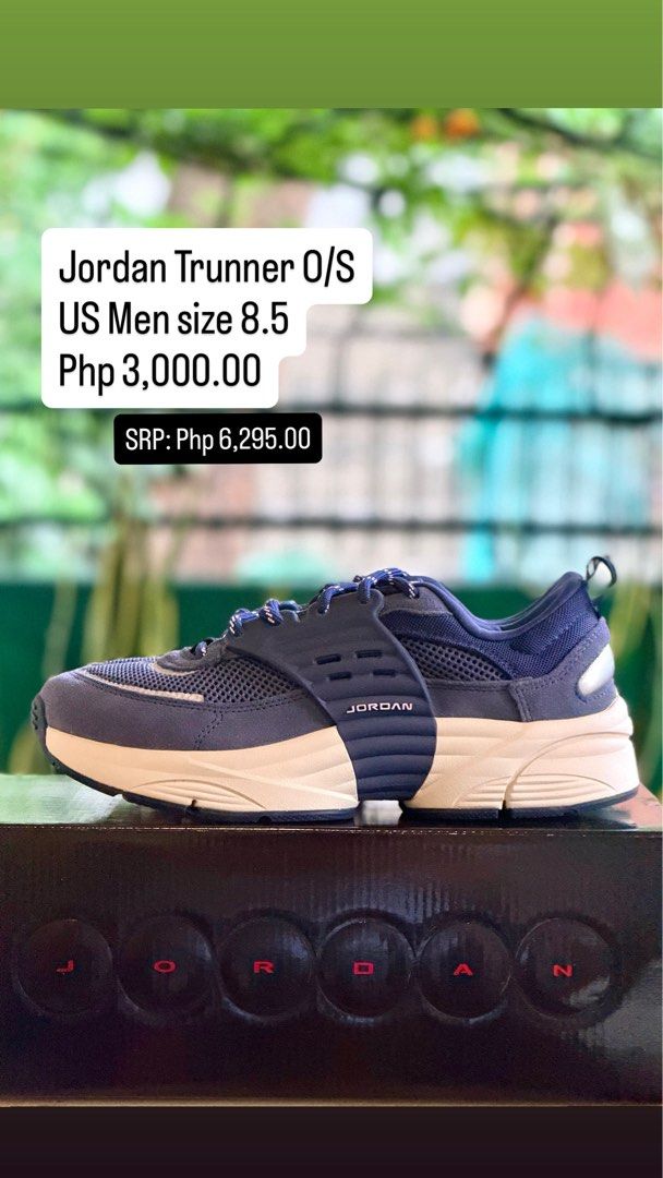 Jordan Trunner O/S / US Men size 8.5 (Category: Sneakers) located in Cabuyao City. Submitted by eamonkin (Listing ID 1464479694, Image 1). Description: Jordan Trunner O/S US Men size 8.5 Php 3,000.00 SRP: Php 6,295.00 Brand new / Original Ships nationwide / Meet ups. DM / PM! Thanks! #jordan #jordanph #jordantrunner #trunner #sneakers.