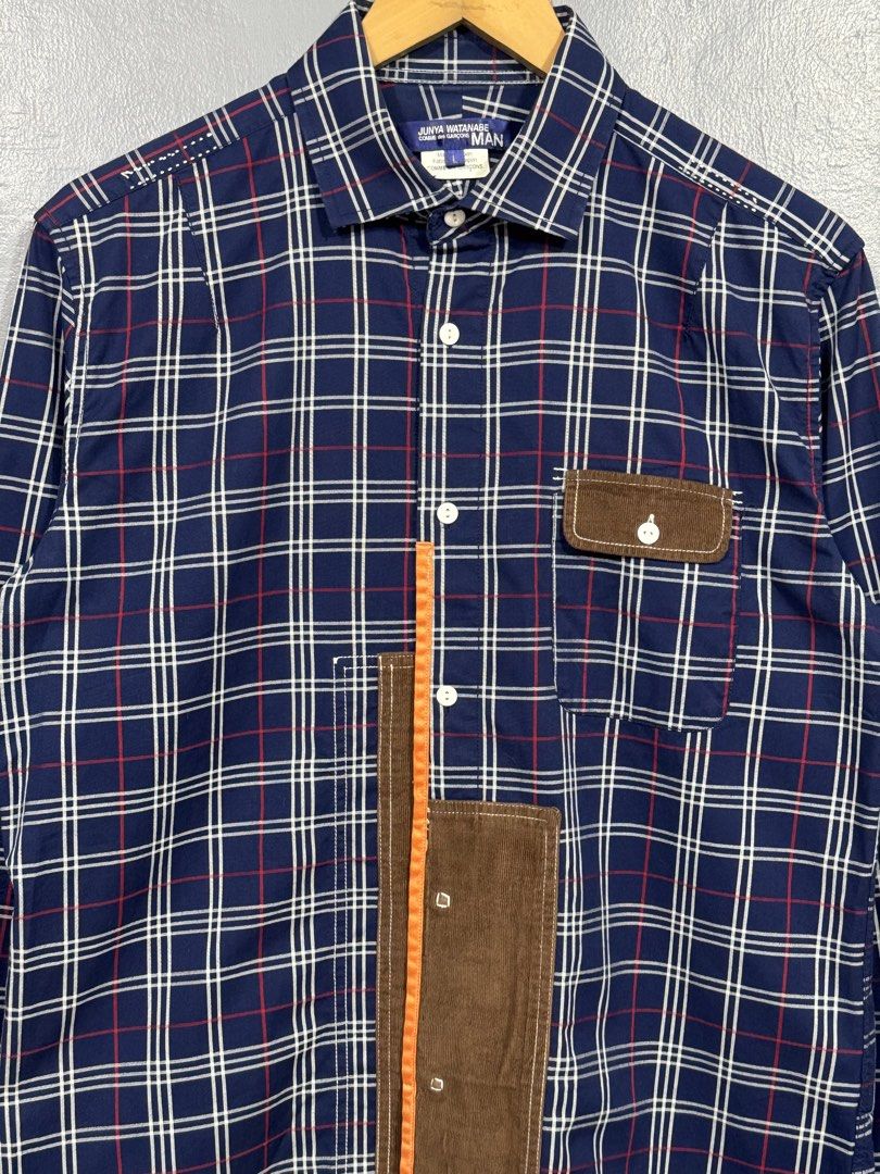 Junya Watanabe Man - Patchwork Long Sleeve Shirt (Category: Tshirts & Polo Shirts ) located in Manila. Submitted by sophisticatedgoons (Listing ID 1464371504, Image 2). Description: Junya Watanabe Man Patchwork Long Sleeve Shirt AD2008 Tagged size: L In great condition No issue to report With extra 1 button in care tags Measurements (inches): Chest - 21" Length - 28" - 30" (Back & Front) Shoulder - 17" Sleeves - 26" See details in the picture to 