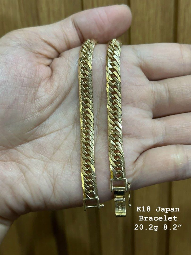 K18 Japan Bracelet (20.2g 8.2”) (Category: Bracelets) located in San Jose. Submitted by roxanne04 (Listing ID 1464403981, Image 1). Description: K18 Legit Japan Bracelet 8.2” Meet up: SM Cabanatuan/Tarlac/Rosales.